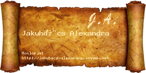 Jakubács Alexandra névjegykártya